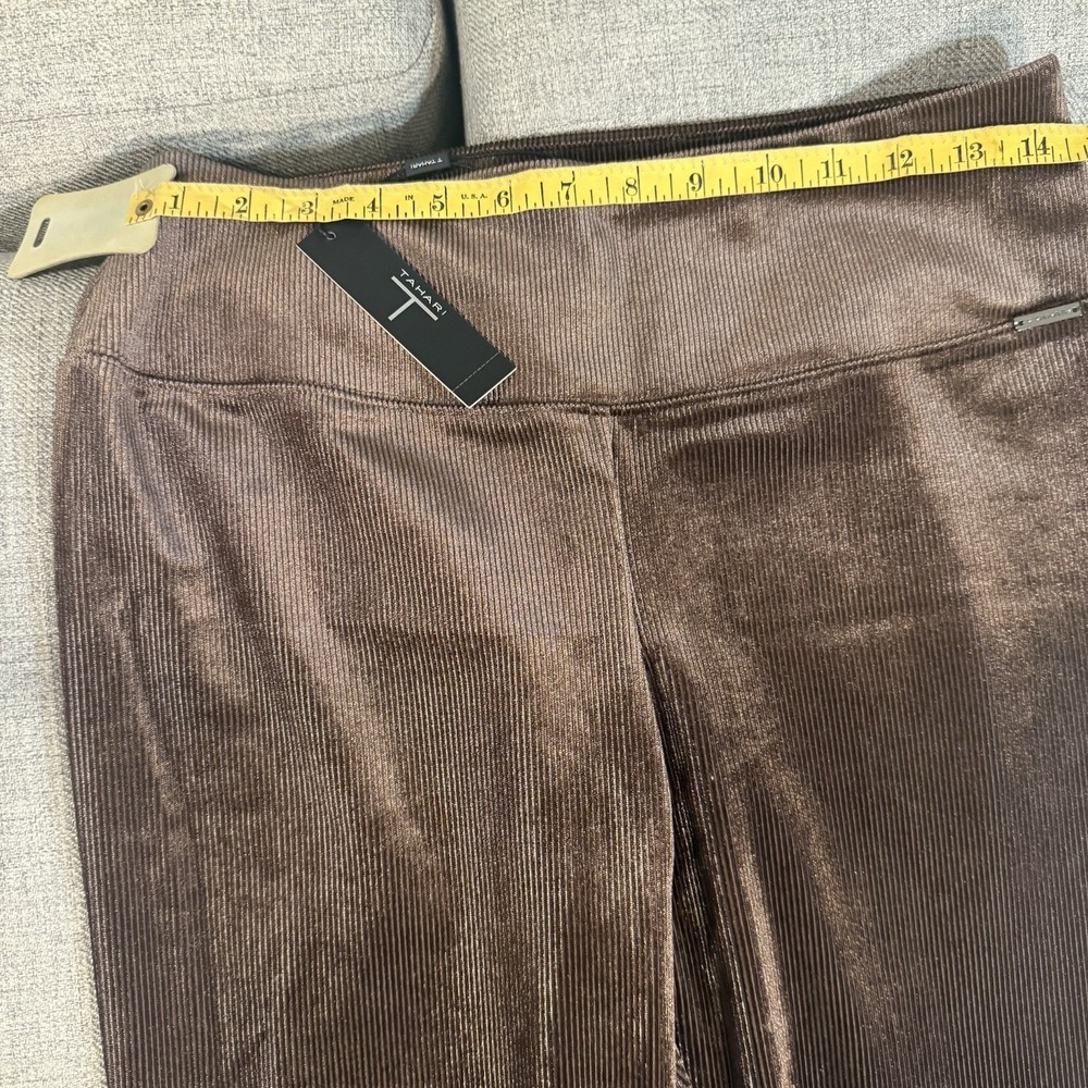 T Tahari Velour‎ Leggings Womens M Brown Pull On Stretch Lounge - Picture 10 of 12